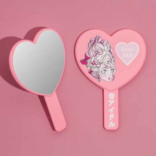 Let Them Eat Cake Pink Heart Mirror
