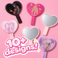 BONE IDOL HEART SHAPED ANIME PRINT HAND MIRROR - MULTIPLE DESIGNS!