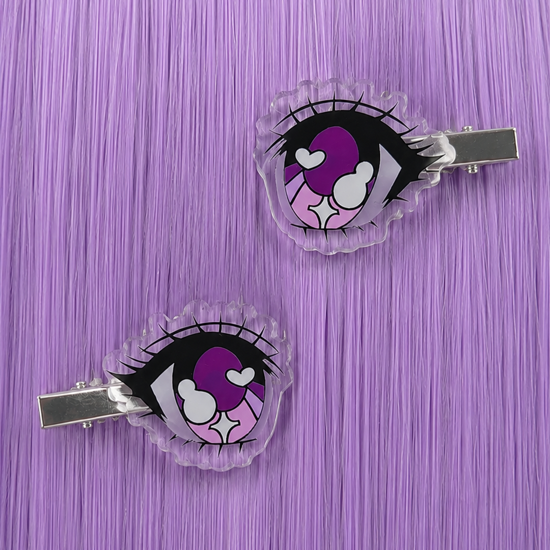 BONE IDOL HAIR CLIPS - KAWAII ANIME STYLE PAIR OF HAIR CLIPS FOR MAKEUP