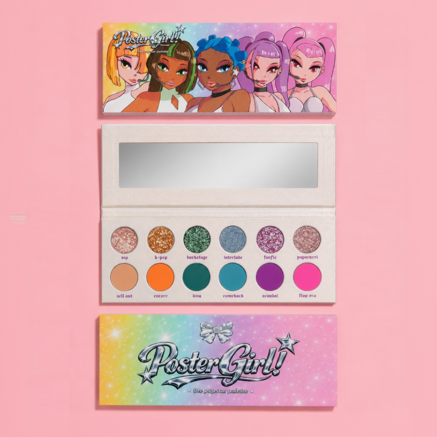 BONE IDOL POSTER GIRL EYESHADOW PALETTE - ANIME KPOP THEMED VEGAN MATTE & SHIMMER EYESHADOW
