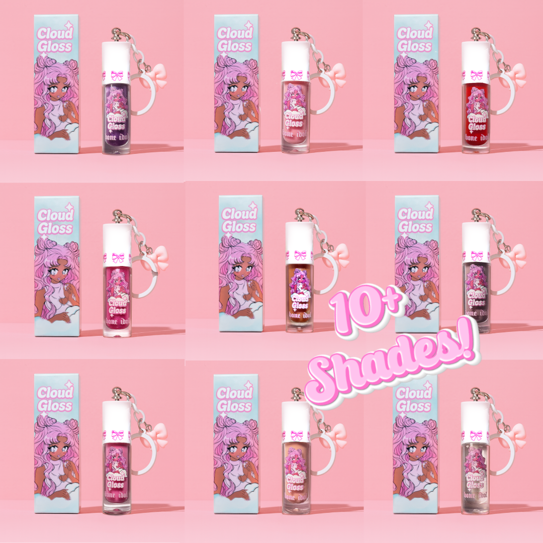 BONE IDOL CLOUD GLOSS LIPGLOSS - NON-STICKY KAWAII KEYCHAIN LIPGLOSS