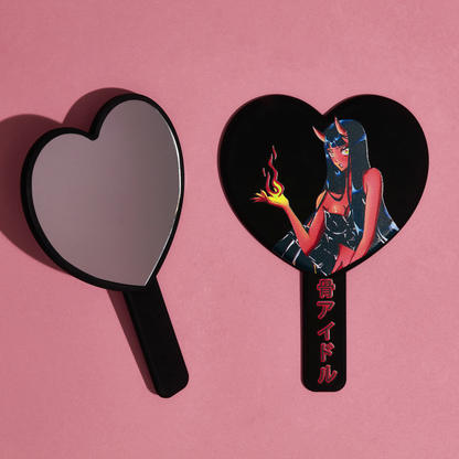BONE IDOL HEART SHAPED ANIME PRINT HAND MIRROR - MULTIPLE DESIGNS!