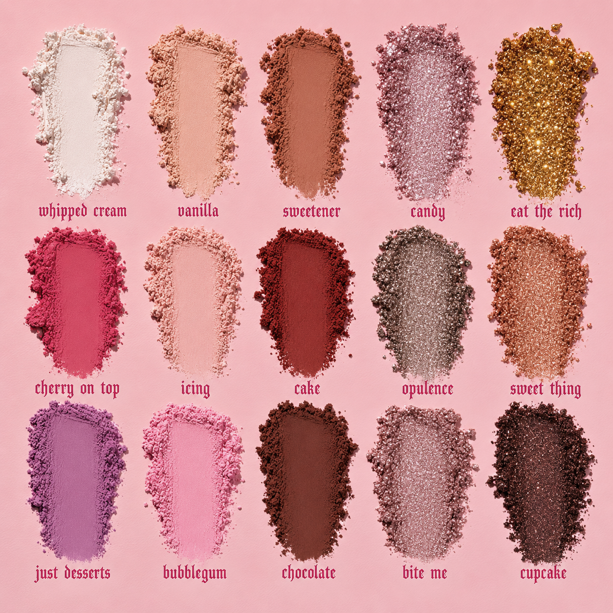 LET THEM EAT CAKE EYESHADOW PALETTE - ANIME MARIE ANTOINETTE ROCOCO THEMED VEGAN MATTE, SHIMMER & PRESSED GLITTER EYESHADOW