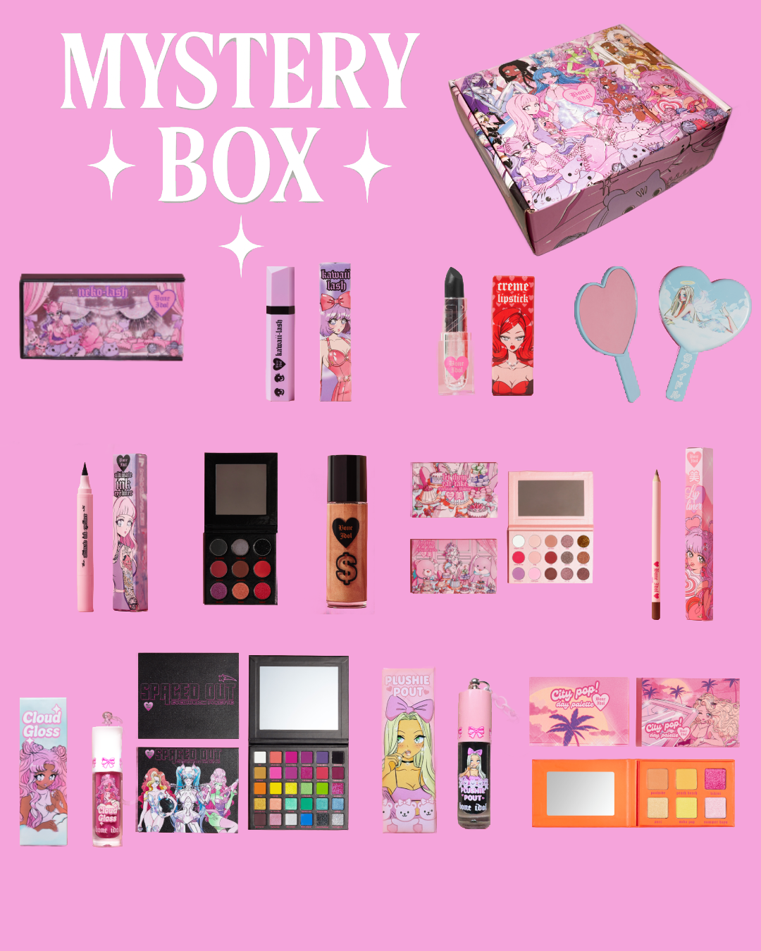BONE IDOL BEAUTY MYSTERY BOX (MAKEUP & ANIME ACCESSORIES)