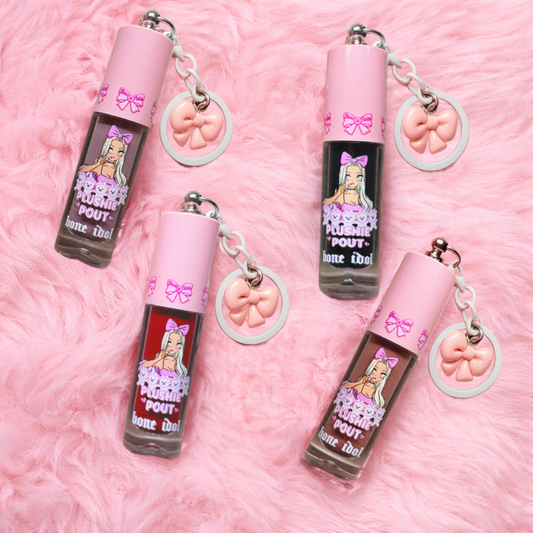 BONE IDOL PLUSHIE POUT LIQUID LIPSTICK - MATTE TRANSFER PROOF LONG LASTING LIPSTICK KEYCHAIN