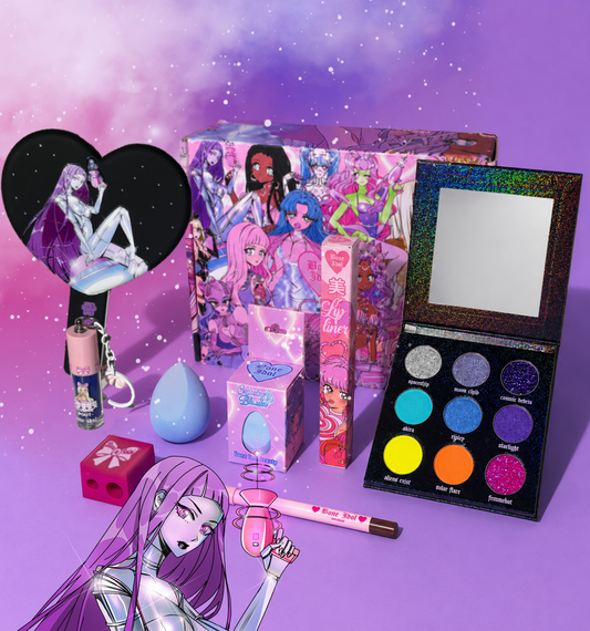 OUTER SPACE BUNDLE - ANIME THEMED ALTERNATIVE CYBERPUNK STYLE GLITTERY MAKEUP AND ACCESSORY BUNDLE