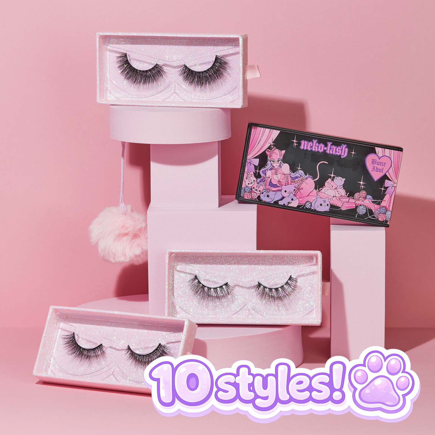 BONE IDOL NEKO-LASH - REUSABLE ANIME THEMED VEGAN STRIP LASHES