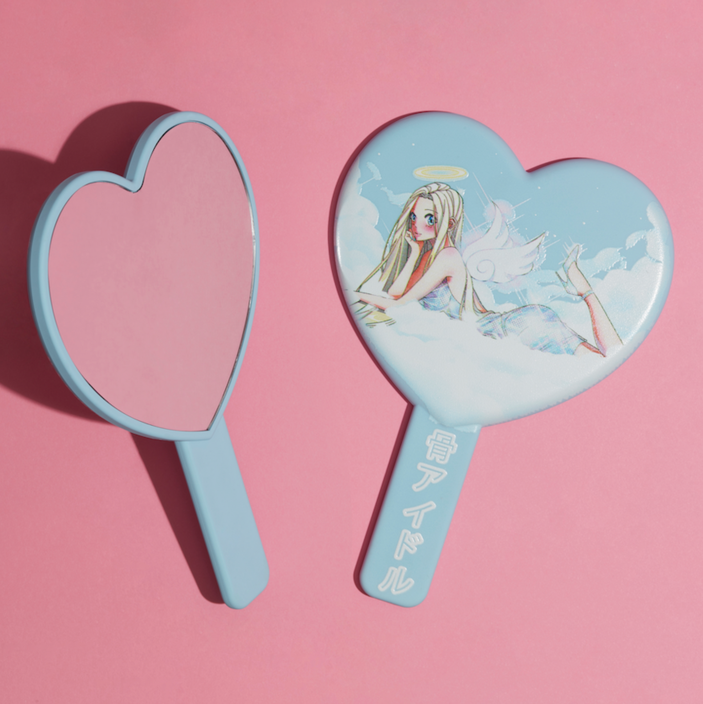 BONE IDOL HEART SHAPED ANIME PRINT HAND MIRROR - MULTIPLE DESIGNS!